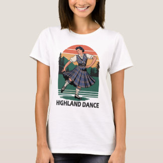 T-shirt Retro Vintage Scottish Highland Dance Design gift 