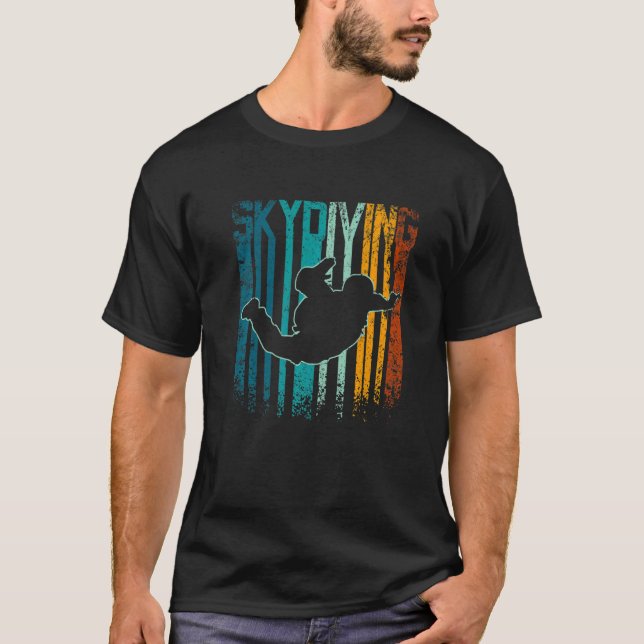 T-shirt Retro Vintage skydiving (Devant)