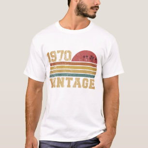 T-shirt Retro Vintage Sunset 1970 Anniversaire