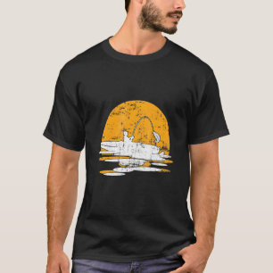 T-shirt Retro Vintage Sunset Kayak Pêche