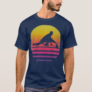 T-shirt Retro Vintage Sunset Old School Curling Sport