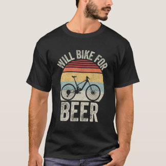 T-shirt Retro vintage Vélo Pour Bière Vélo Mtb Mounta