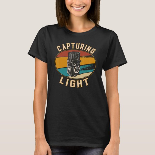T-shirt Retro Vintage Vieux Photographie Capturer la lumiè (Devant)
