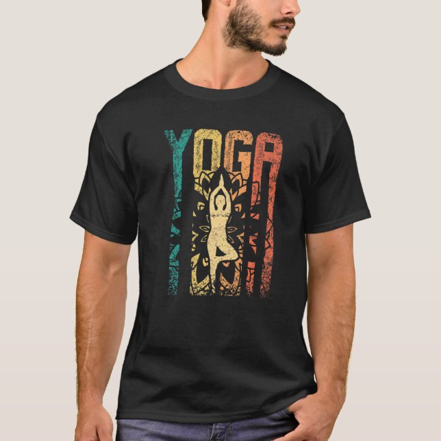 T-shirt Retro Vintage Yoga (Devant)