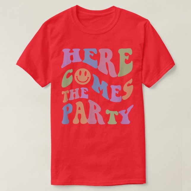 T-shirt Rétro Voilà la mariée Enterrement de vie de jeune  (Design devant)