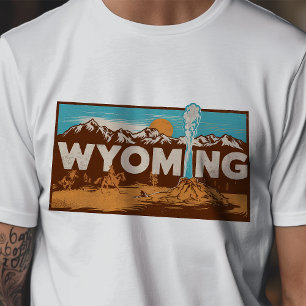 T-shirt Retro Voyage Iconique Wyoming Graphisme