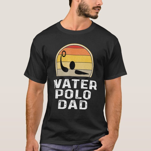 T-shirt Retro Water Polo Papa Père Nage Baignade Soleil (Devant)
