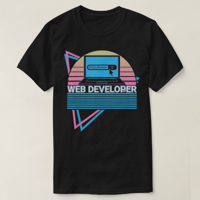 T-shirt Rétro Web Developer (Design devant)