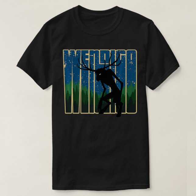 T-shirt Retro Wendigo  Original Skinwalker Cryptid Spirit  (Design devant)