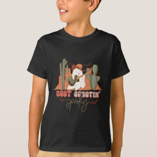 T-shirt Retro Western Halloween Cute Ghost Fun Boot Scooti