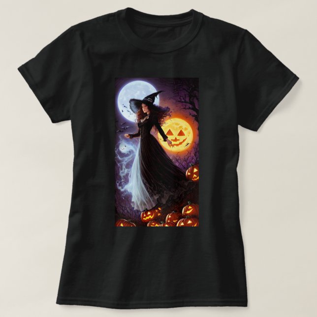T-shirt rétro Witch Hallween (Design devant)