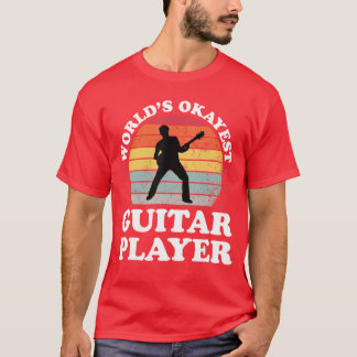 T-shirt Retro Worlds Okayest Guitar Player Guitarist Funny