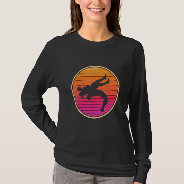 T-shirt Retro Wrestling Wrestler (Devant)
