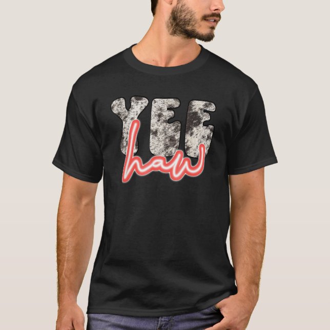 T-shirt Retro Yee Haw Howdy Western Country Southern (Devant)