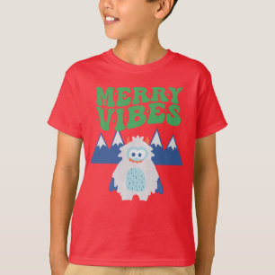 T-shirt Retro Yeti Whimsical Kids Noël
