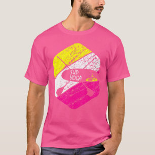 T-shirt Retro Yoga Sup Planche À Pagaie Pose De Guerrier V