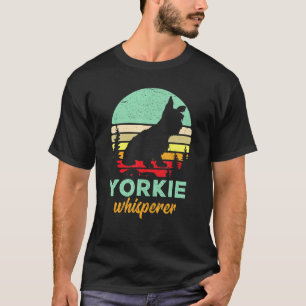 T-shirt Retro Yorkie Whisperer Maman Yorkshire Terrier Vin