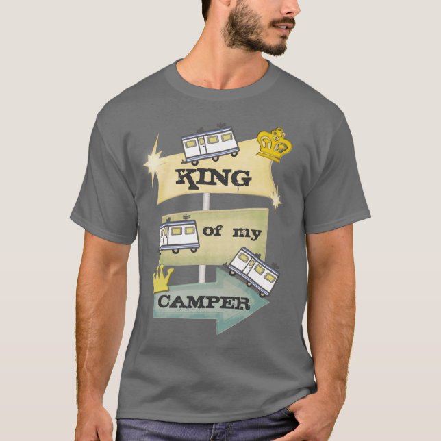 T-shirt Rétros campeur de la coutume rv/T-shirt drôles de (Devant)