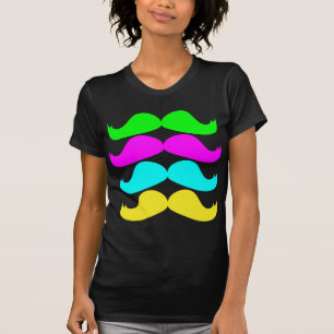 T-shirt Rétros moustaches de RVB Fluo