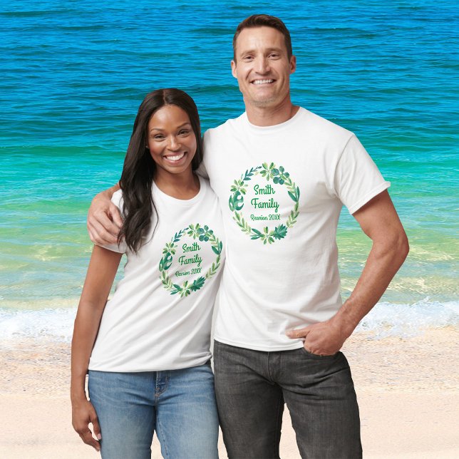 T-shirt Retrouvailles familiales Custom Hommes Green Wreat (Créateur téléchargé)