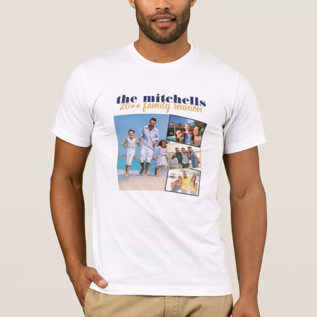 T-shirt Retrouvailles familiales de collection de 4 photos (Devant)