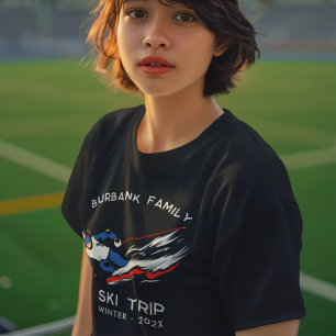 T-shirt Retrouvailles familiales jumelées ski sur mesure