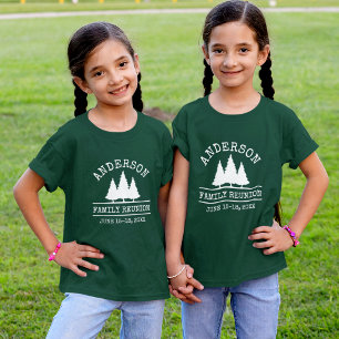 T-shirt Retrouvailles familiales Pins rustiques Arbres ver