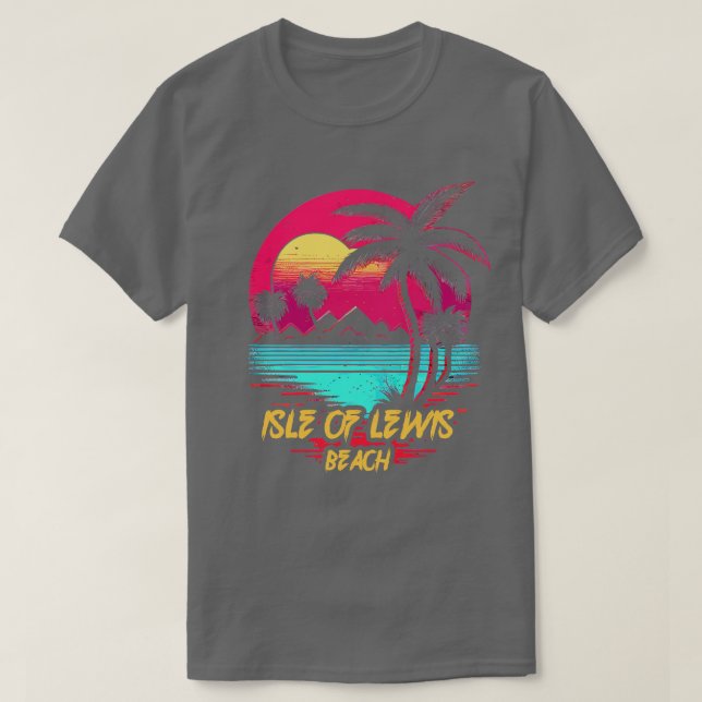 T-shirt Retrowave Beach Isle of Lewis Beach (Design devant)