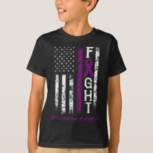 T-shirt Rett Syndrome Guerrier Us Drapeau Décerné Syndrome