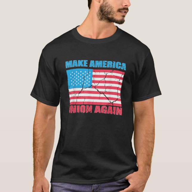 T-shirt Réunifier l'Union américaine avec le drapeau améri (Devant)
