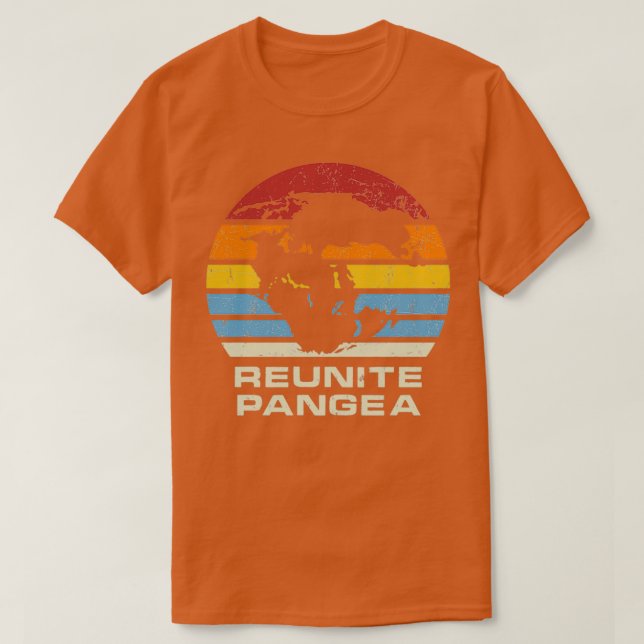 T-shirt Reunifier Pangea style rétro lever de soleil (Design devant)