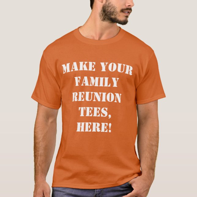 T-shirt Réunion de famille personnalisée orange. Créez vot (Devant)