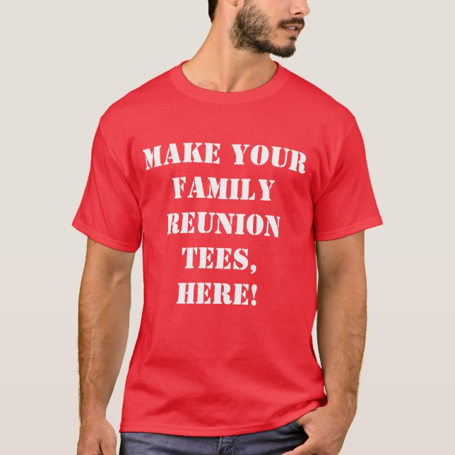 T-shirt Réunion de famille personnalisée rouge. Créez votr (Devant)