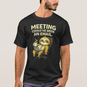T-shirt Réunion d'humour de bureau de paresseux mignon pou