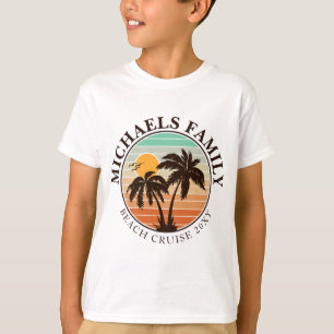T-shirt Réunion en famille Summer Sunset Beach Palm Trees 
