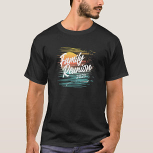 T-shirt Réunion familiale 2023 Tropical Hawaiian Beach