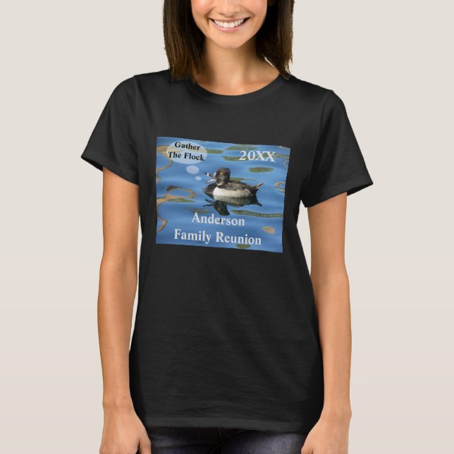 T-shirt Réunion familiale Canard humoristique sur le lac É (Devant)