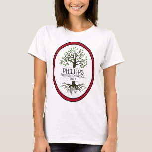 T-shirt Réunion familiale de l'arbre généalogique rouge fo