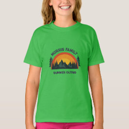 T-shirt Reunion familiale Retro Mountain Voyage en famille