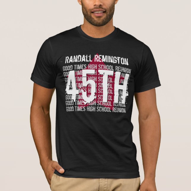 T-shirt Réunion scolaire de 45 ans toute ÉTOILE V18J (Devant)