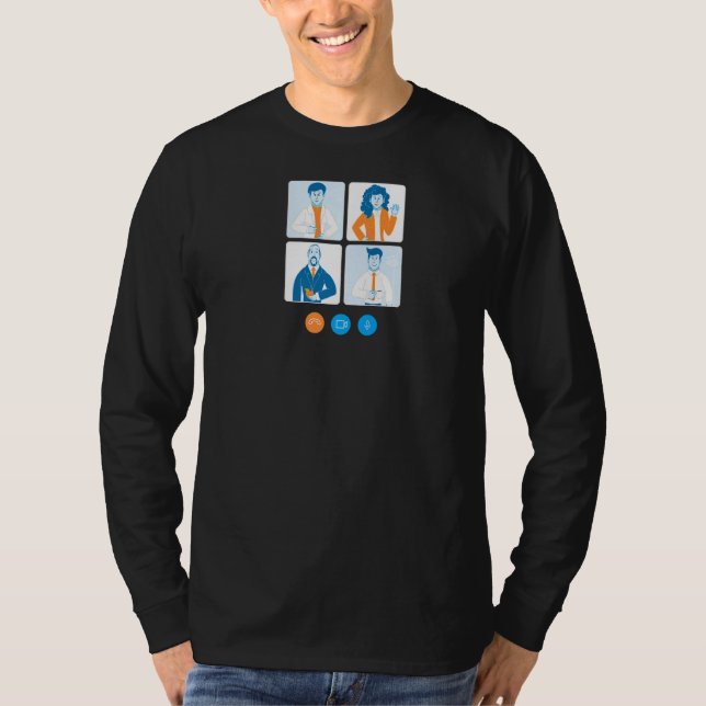 T-shirt Réunions en ligne (Devant)