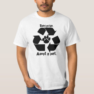T-shirt Réutilisez., adoptez un animal familier. Pièce en
