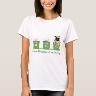 T-shirt Réutilisez, veuillez adoptez un carlin