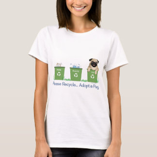 T-shirt Réutilisez, veuillez adoptez un carlin