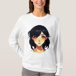 T-shirt Rêve d'anime romantique : Beauté aux cheveux bleus