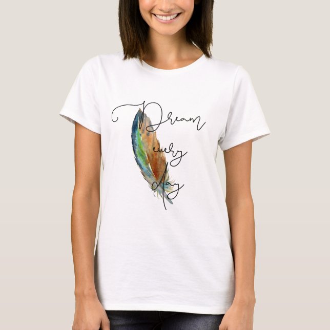 T-shirt Rêve de plume d'aquarelle (Devant)