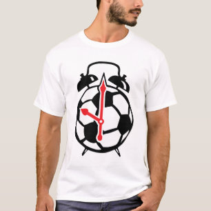 T-shirt reveil foot soccer ballon Clock Uhr orologio