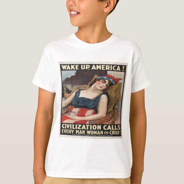 T-SHIRT RÉVEILLEZ L'AMÉRIQUE (Devant)