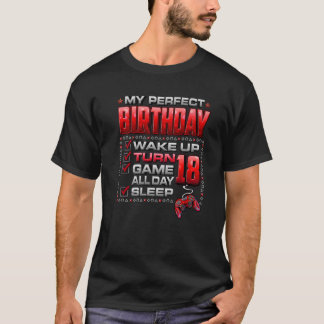 T-shirt Réveillez-Vous Tournez 18 Jeu Tout Le Jeu Jeu Jeu 