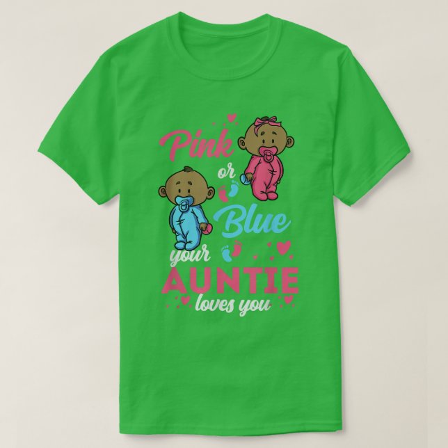 T-shirt Révélation De Sexe Rose Ou Bleu Pour Les Tantes (Design devant)